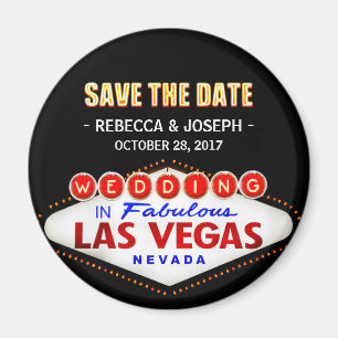 Att gifta sig i Las Vegas undertecknar - neonspara Magnet