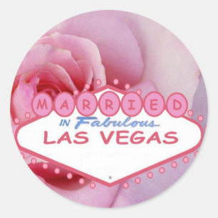 ATT GIFTA SIG i sagolik Las Vegas klistermärkeros Runt Klistermärke