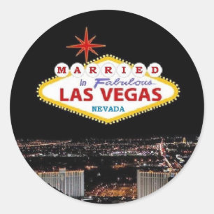 ATT GIFTA SIG i sagolika Las Vegas, Nevada Runt Klistermärke