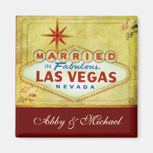 Att gifta sig i sagolika Las Vegas - vintage Magnet