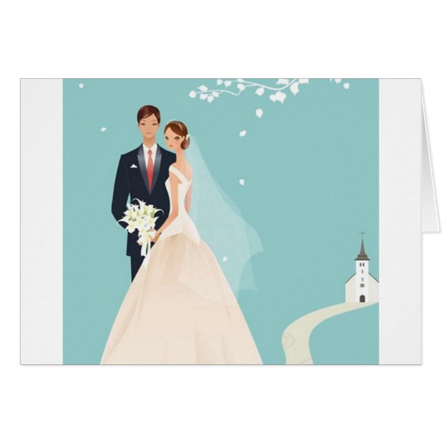 Att gifta sig kopplar ihop hälsningskort (Framsidan Horizontal)