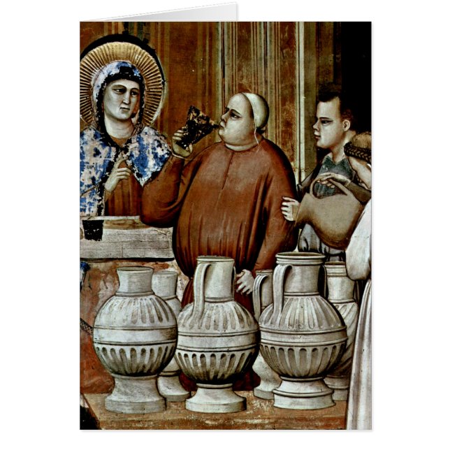 Att gifta sig på Cana specificerar vid Giotto Di Hälsningskort (Framsidan)
