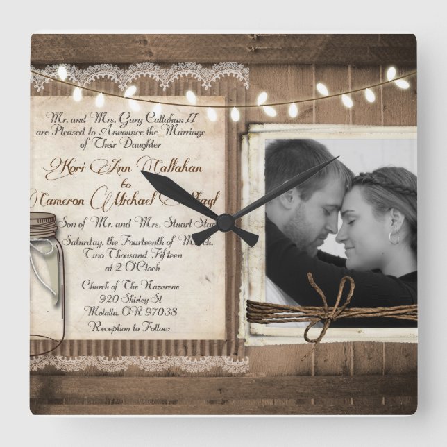 Att gifta sig tar tid på fyrkantig klocka (Framsida)