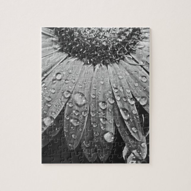 Att glittra regnar tappar på daisyblomma pussel (Vertikal)