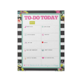 Att göra idag - Anteckningsblocket Svarta och vita Anteckningsblock