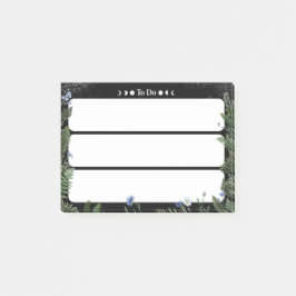 Att Göra” Klistermärke – Mörkt Whimsicalt Blommigt Post-it Block