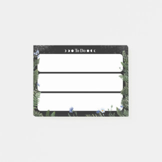 Att Göra” Klistermärke – Mörkt Whimsicalt Blommigt Post-it Block