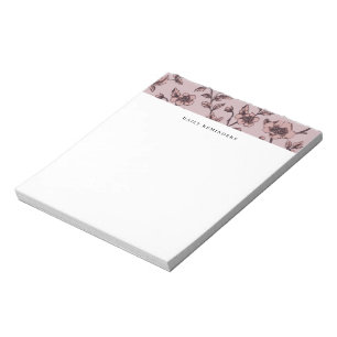 Att göra-lista Dammig Mauve Elegant Blommönster Anteckningsblock