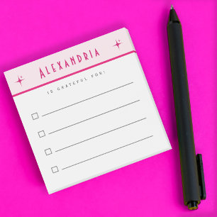 Att göra-lista, Gratitude Checklist Rosa Gräns Post-it Block