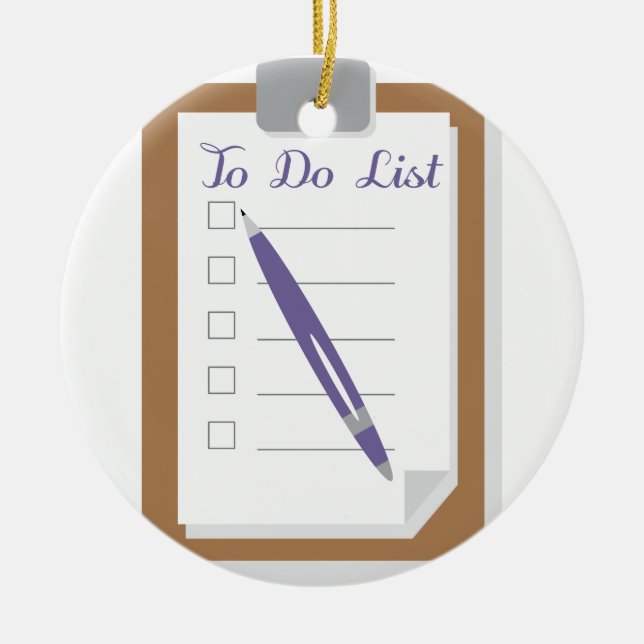 Att göra lista julgransprydnad keramik (Framsidan)