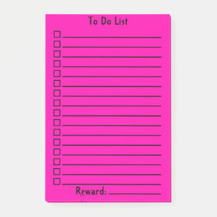Att göra-lista Ökad Rosa Post-it Block