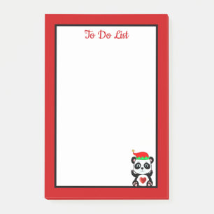Att Göra Lista Panda Björn Tomte på Röd & Vit Post-it Block