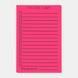 Att göra-lista Röd/Rosa Post-it Block