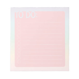 Att göra lista (Rosa Pastel Rainbow) Anteckningsblock