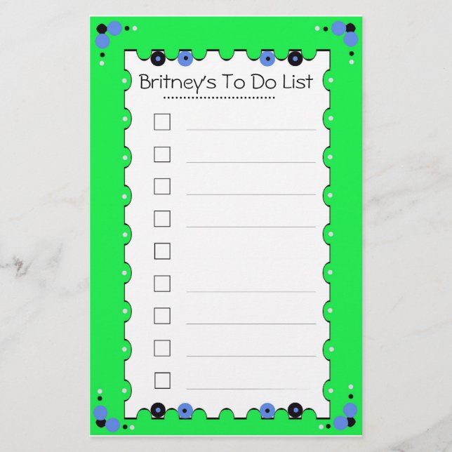 Att göra lista stationärt brevpapper (Framsida)