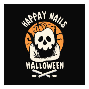 Att göra naglar Bootiful Halloween  Fototryck