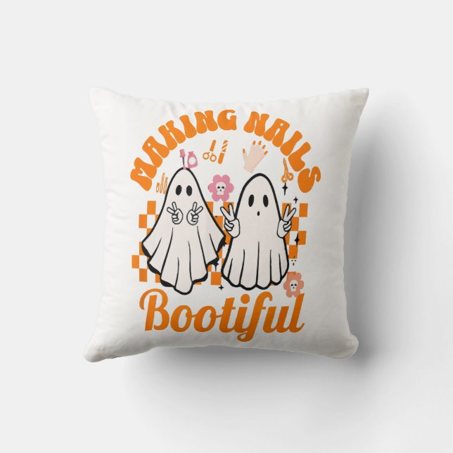 Att göra naglar Bootiful Halloween Kudde (Baksida)