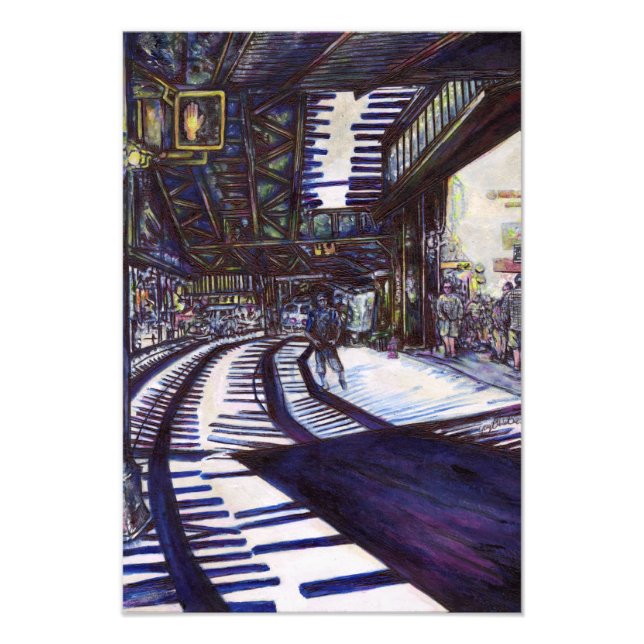 Att göra Piano-pianot mörkt Fototryck (Framsidan)