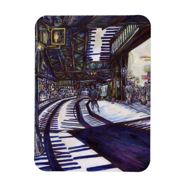 Att göra Piano-pianot mörkt Magnet (Vertikal)