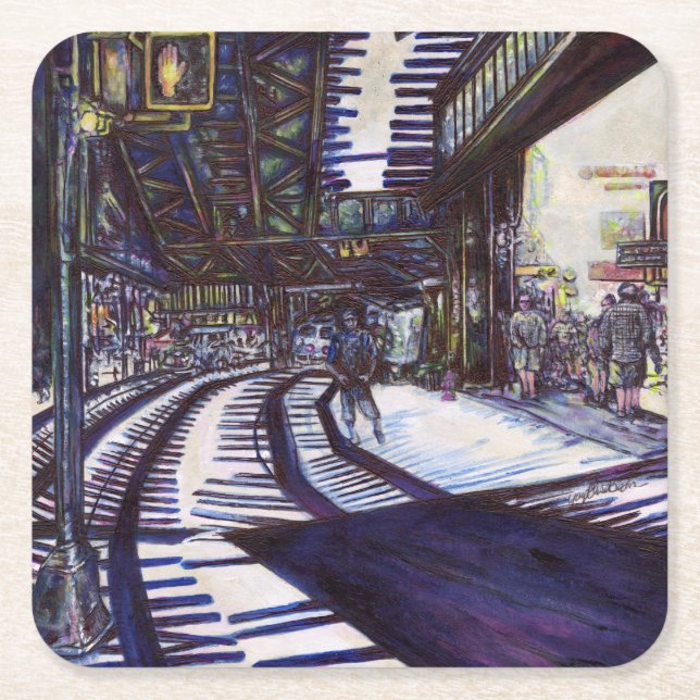 Att göra Piano-pianot mörkt Underlägg Papper Kvadrat (Framsidan)