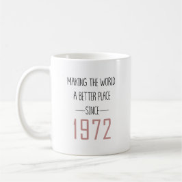 Att Göra Världen Till En Bättre Plats 1972 Födelse Kaffemugg