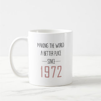 Att Göra Världen Till En Bättre Plats 1972 Födelse Kaffemugg