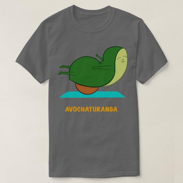 Att göra Yoga Pose med Avocado T Shirt (Design framsida)