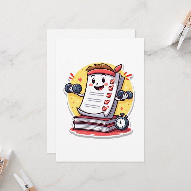 Att Gradera Papper Är Min Kardio present för lärar Inbjudningar (Fram/Back In Situ)