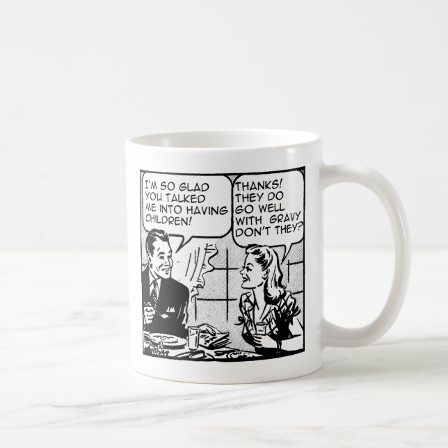 Att ha barn Rolig Retro Mugg Humor (Höger)