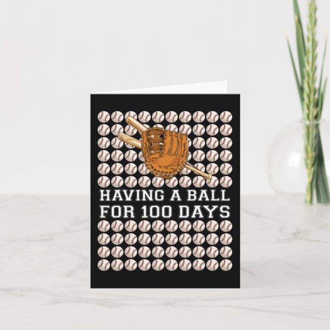 Att ha Boll i 100 dagar Baseball Kids Boy Smart Kort (Framsida)
