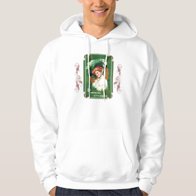 Att ha den gröna huva sweatshirt på sig (Framsida)