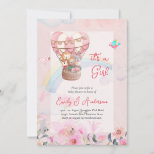 Att ha en flicka!  Lycklig News Gender Reveal Inbjudningar