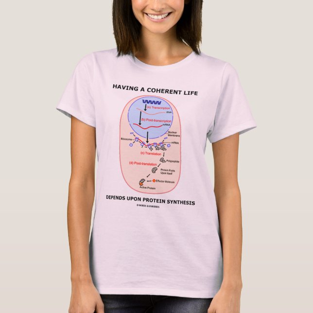 Att ha ett sammanhängande liv beror proteinsyntes tee shirt (Framsida)