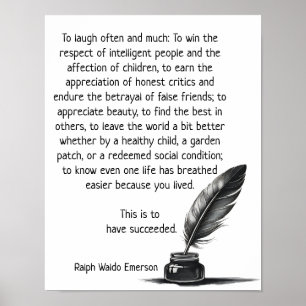 Att ha lyckats i Life - Ralph Emerson-citatet Poster