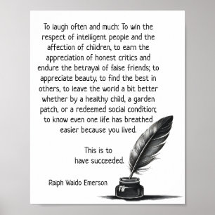Att ha lyckats i Life - Ralph Emerson-citatet Poster
