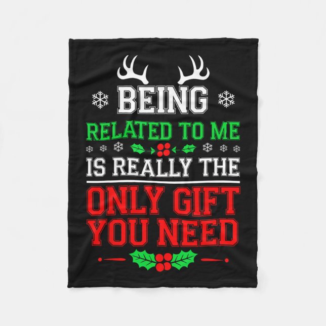 Att ha med mig att göra med min fantastiska julfam fleecefilt (Framsidan)