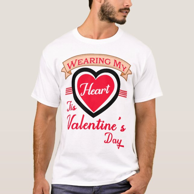 Att ha mitt hjärta på alla hjärtans dag - Cute-gåv T Shirt (Framsida)