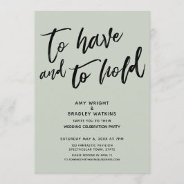 Att ha och att hålla Enkel vis och lugn bröllopsfe Inbjudningar