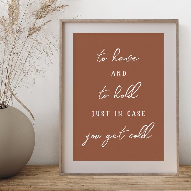 Att ha och att hålla Höstbröllopsfilt Tecken Poster (Skapare uppladdad)