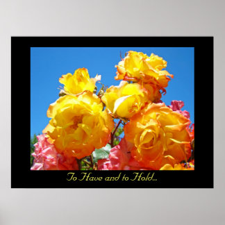Att ha och att hålla... Rosblommor konsttryck Poster