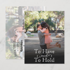 Att ha och behålla modern text Bröllop spara datum Meddelande Vykort