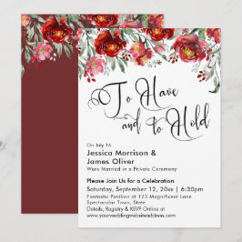 Att ha och behålla typografi Burgundy Red Blommigt Inbjudningar