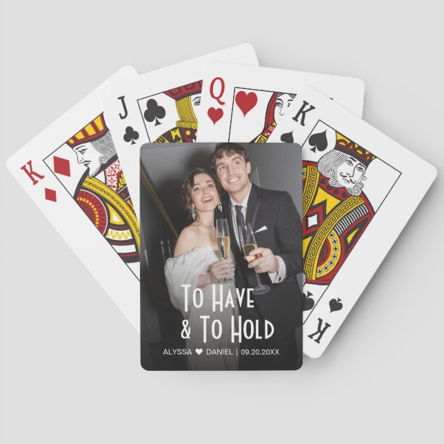 Att ha och hålla Anpassningsbar Photo Wedding-favo Casinokort (Baksidan)