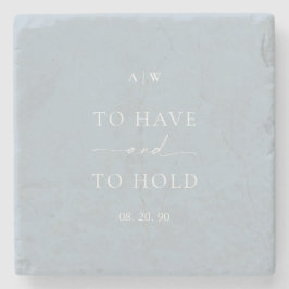 "Att ha och hålla kvar" Bröllop Stenunderlägg