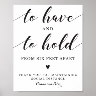 Att ha och hålla social avstånd tecken poster