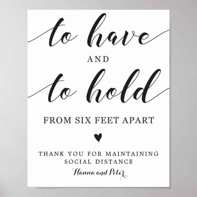 Att ha och hålla social avstånd tecken poster (Framsidan)