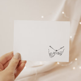 Att hålla Händer enkelt minimalt Bröllop Anteckningskort