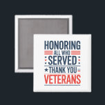 Att hedra alla som tjänade Tack Veterans Day Magnet<br><div class="desc">Att hedra alla som tjänade Tack Veterans Day American Flagga</div>