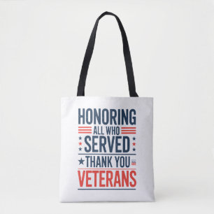 Att hedra alla som tjänade Tack Veterans Day Tygkasse
