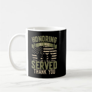 Att hedra alla som tjänade Tack Veterans Day US Kaffemugg